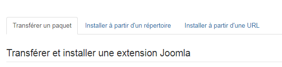 transfert paquet Joomla